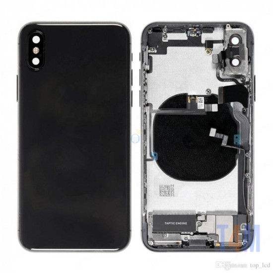 TAMPA TRASEIRA COMPLETE COM FLEX APPLE IPHONE X PRETO